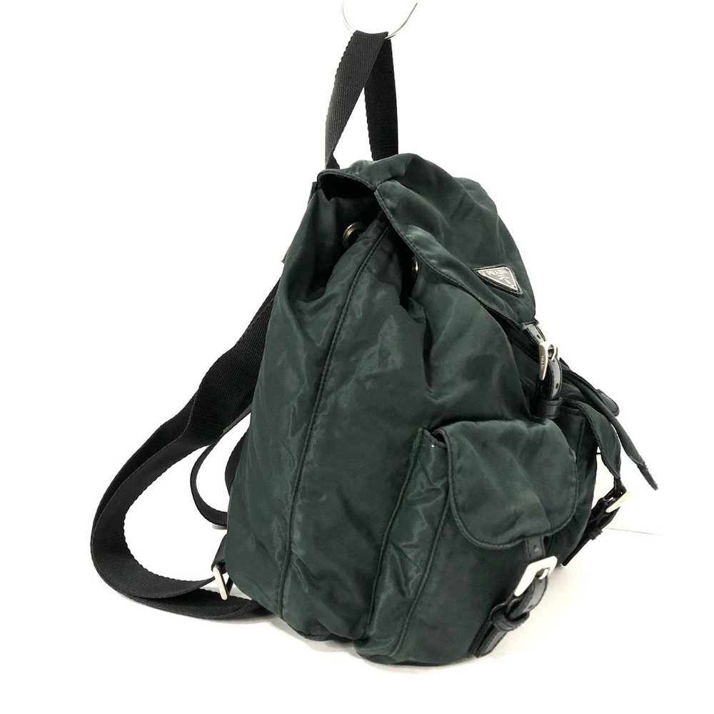 Prada Rucksack Drawstring Type Leather Green Navy - image 2
